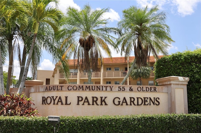 view of community sign