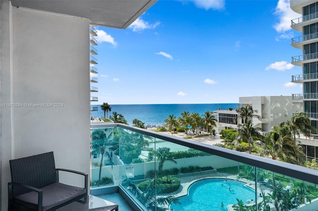 balcony with a water view