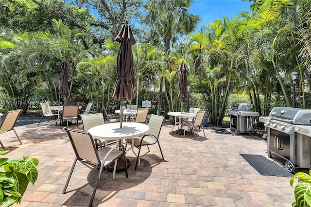 view of patio featuring area for grilling