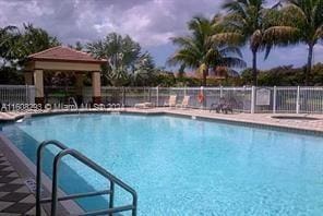 view of pool featuring a gazebo