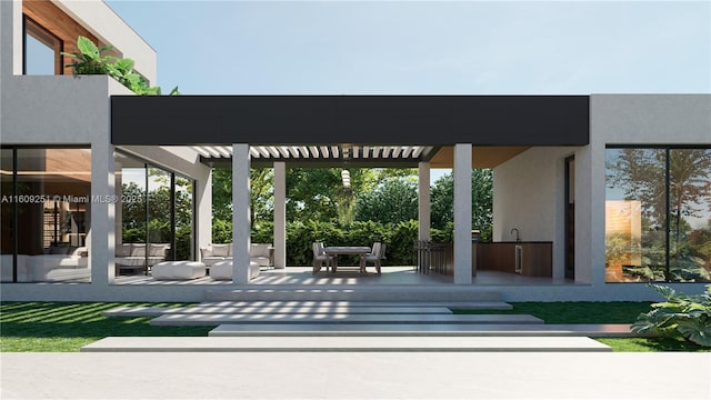 view of patio with a pergola