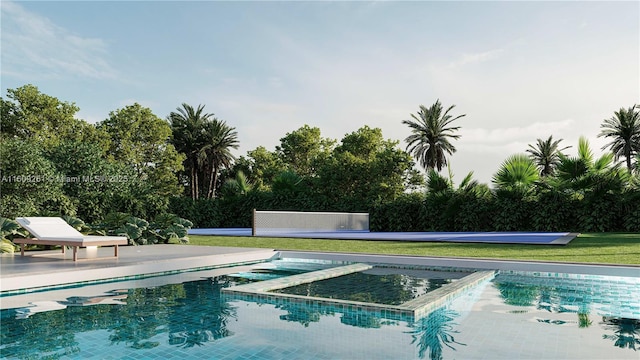 view of pool featuring a patio