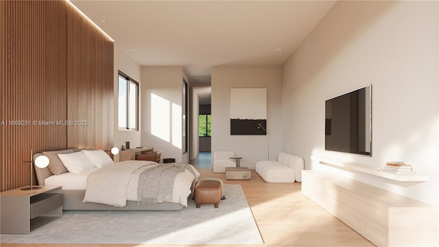 bedroom featuring light hardwood / wood-style floors