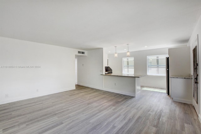 unfurnished living room with wood-type flooring