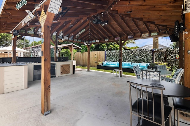 view of patio / terrace with a gazebo