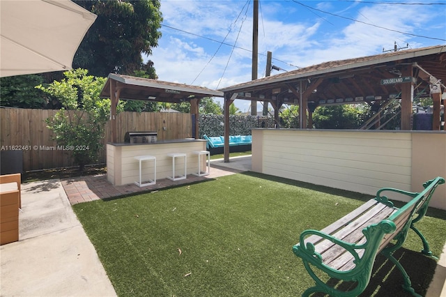 view of yard with a gazebo