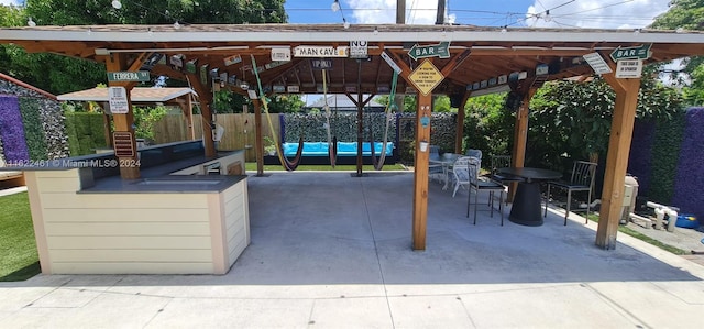 view of patio / terrace with a gazebo