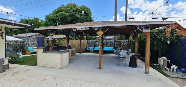 view of patio / terrace with a gazebo