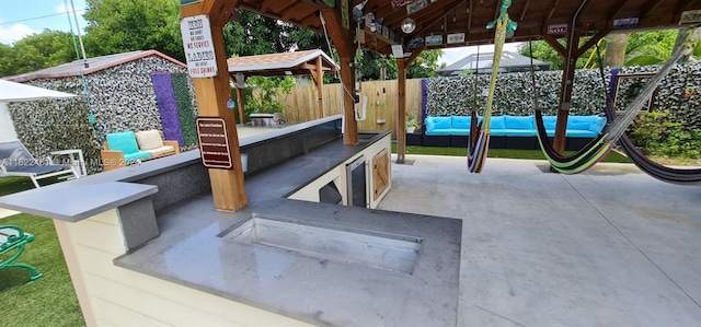 view of patio featuring a gazebo