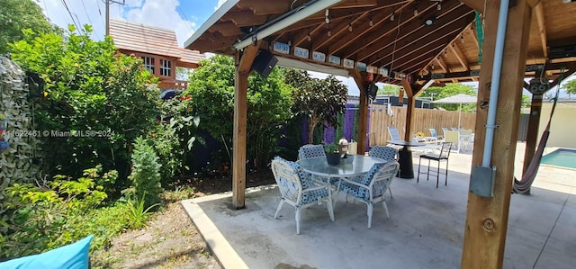 view of patio / terrace featuring a gazebo