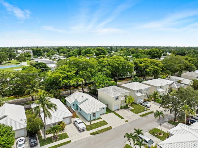 birds eye view of property with a residential view