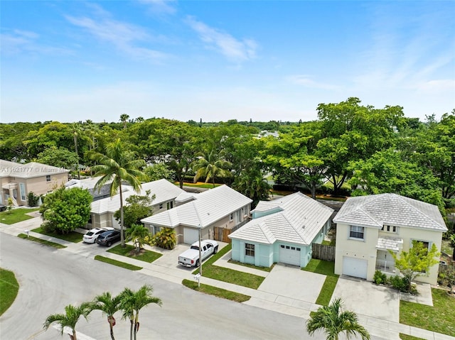 aerial view with a residential view