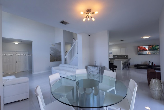 view of tiled dining room