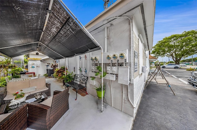 view of patio / terrace with an outdoor living space