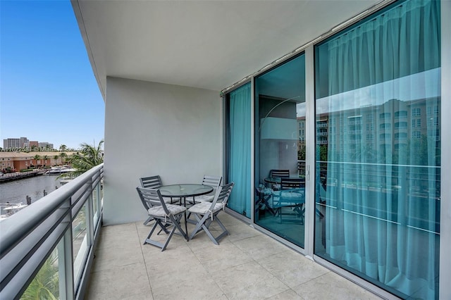 balcony with a water view