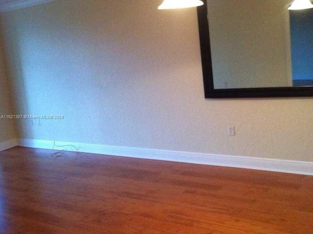 empty room featuring dark hardwood / wood-style flooring