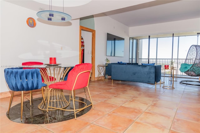 view of tiled dining space