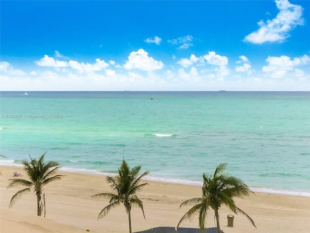 view of water feature featuring a view of the beach