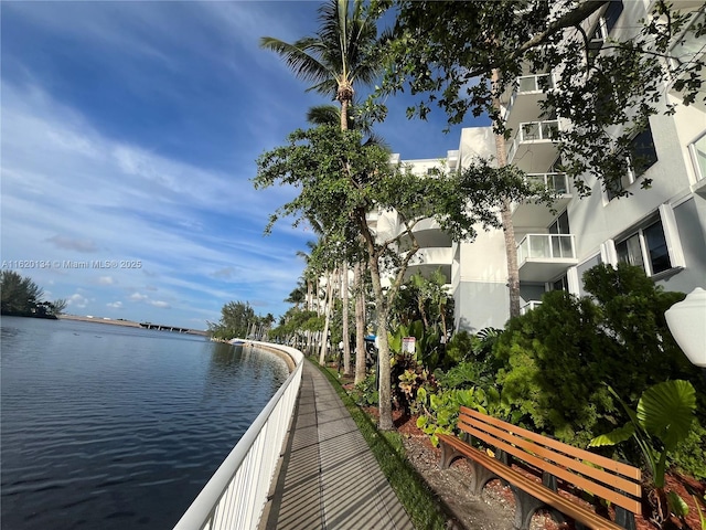 view of property's community featuring a water view