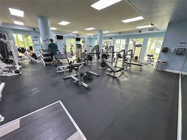 gym with baseboards