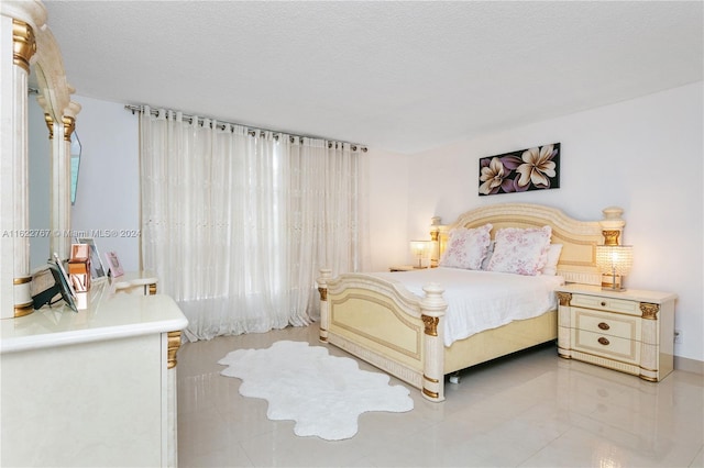 bedroom with a textured ceiling