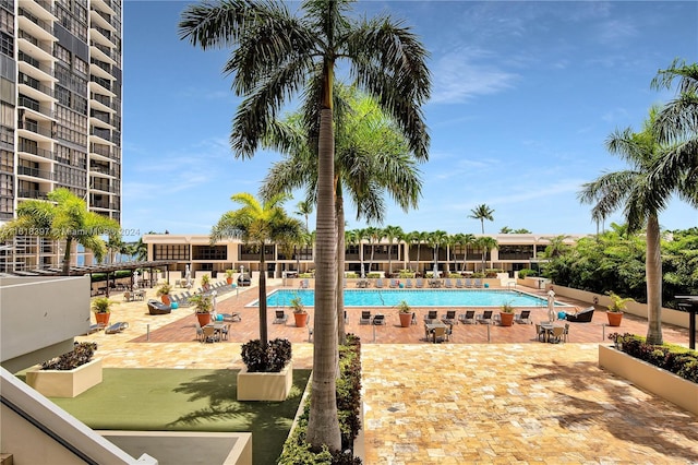 view of pool with a patio