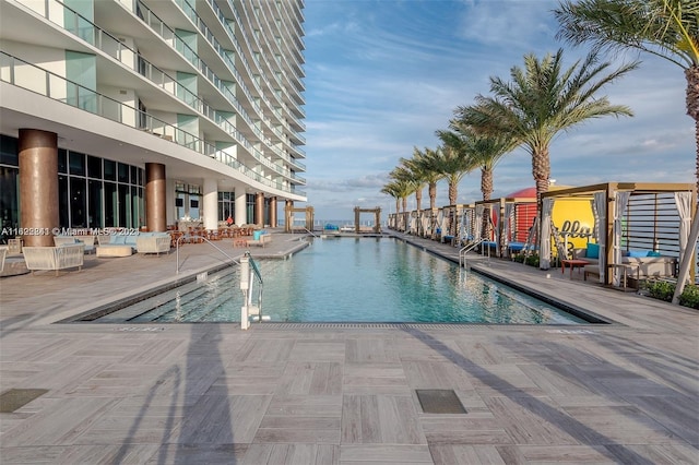 view of pool with a patio