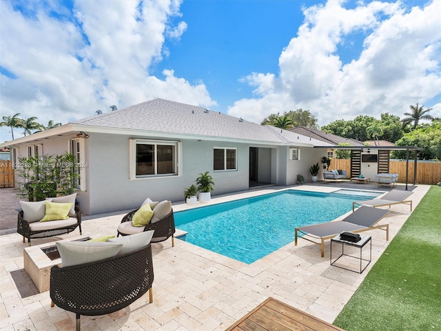 view of pool featuring a patio area and an outdoor hangout area