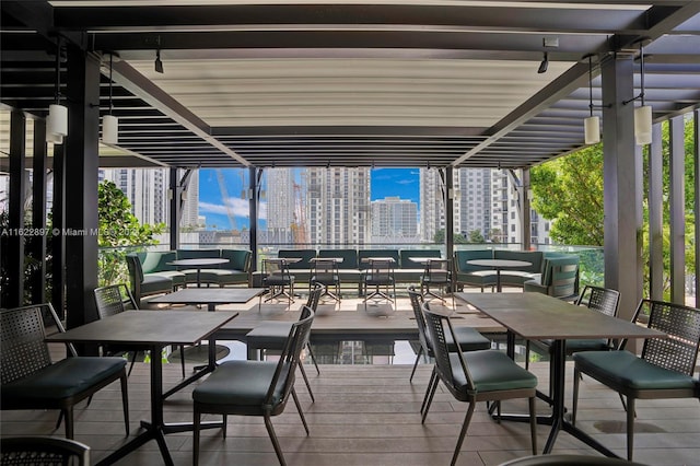 view of patio featuring a deck