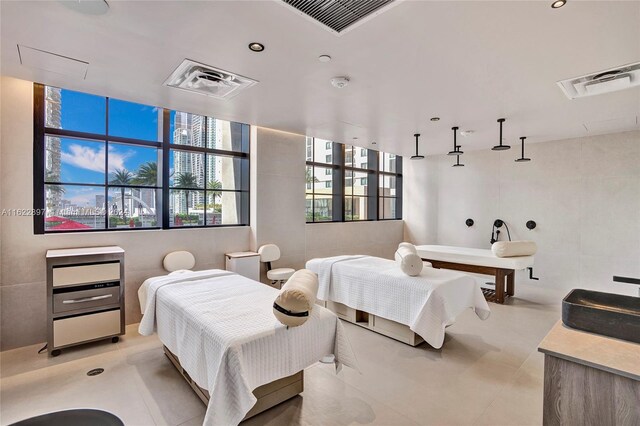 view of tiled bedroom