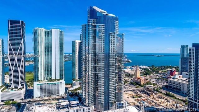 view of city with a water view