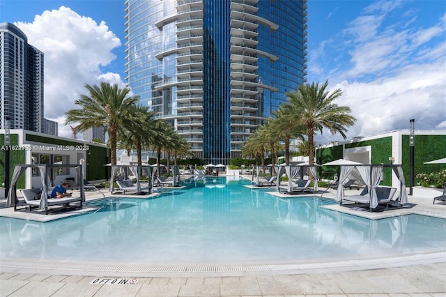 view of pool with a patio