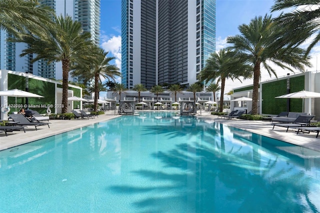 view of pool with a patio