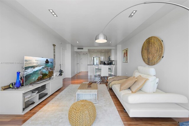 living room featuring wood-type flooring