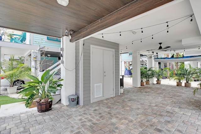 view of patio / terrace with ceiling fan