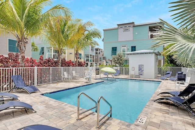 view of pool with a patio area