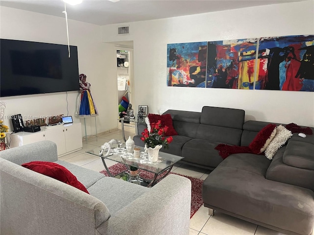 view of tiled living room