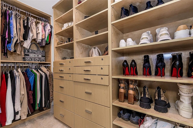 view of walk in closet