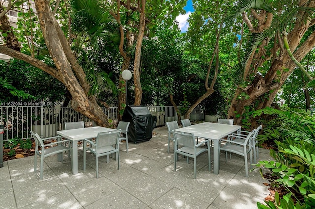 view of patio / terrace with a grill