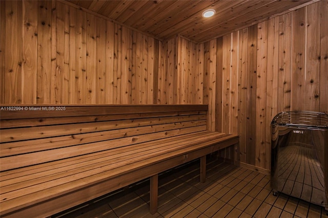 view of sauna