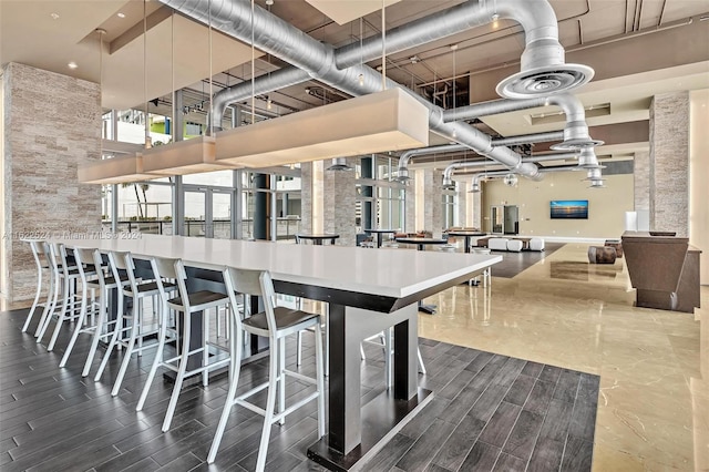 kitchen with a towering ceiling