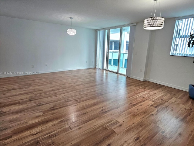 spare room featuring wood-type flooring