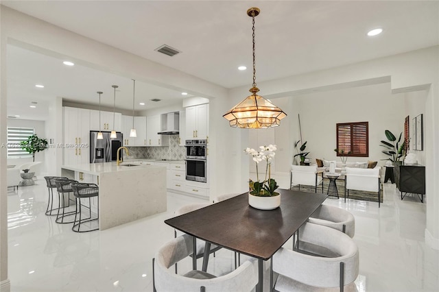 dining room with sink