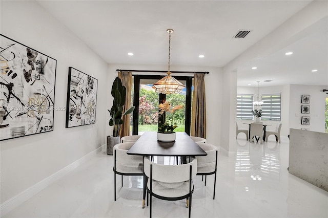 dining space with plenty of natural light