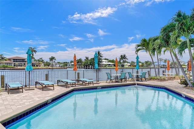 view of pool featuring a patio area