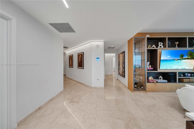 interior space featuring light tile patterned floors