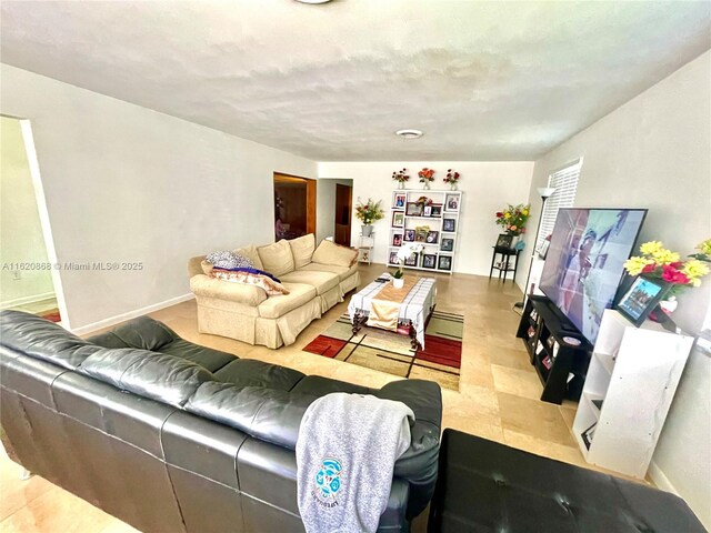 view of tiled living room