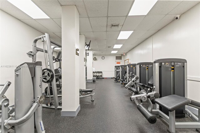 3800 S Ocean Dr Unit 801, Hollywood, FL 33019 - workout area with a drop ceiling and visible vents