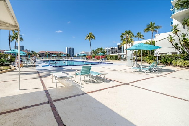 view of pool with a patio