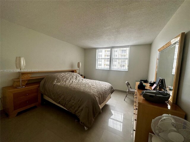 bedroom with a textured ceiling